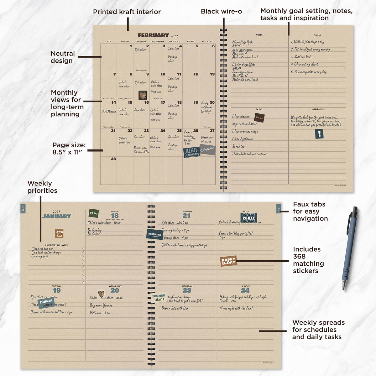 2027 WTHERWD WOOL LG WK MON PLANNER