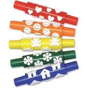 PACAC9084 Foam Pattern Rolling Pin, Assorted Color - Pack of 5