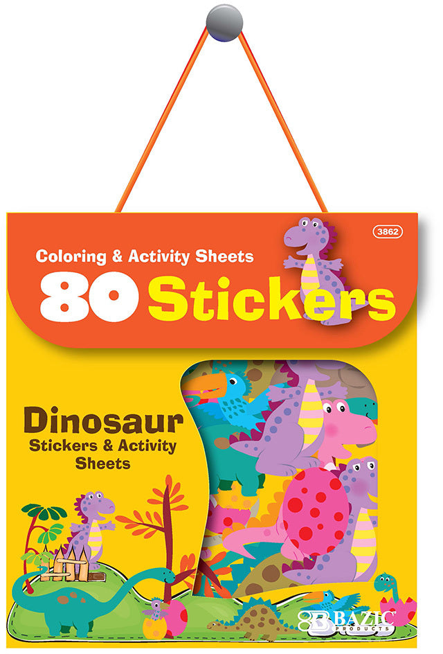 BAZIC Dinosaur Series Assorted Sticker (80/Bag) [3862]