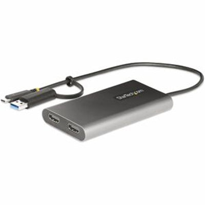 StarTech USB-C to Dual-HDMI Adapter  USB-C/a to 2x HDMI  4K 60Hz  100W PD Passthrough  1ft/30cm Cable  USB to HDMI Converter  TAA