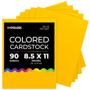 Hygloss Colored Cardstock - 8.5"x11", 90 sheets, Yellow