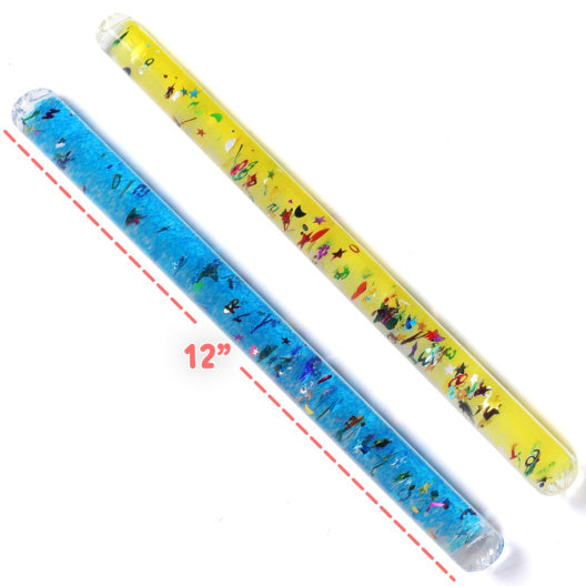 Sensory Glitter Wand - ABC, Number and Shapes - 2 Pack (12.5" H x 0.5" W x 0.5" L)