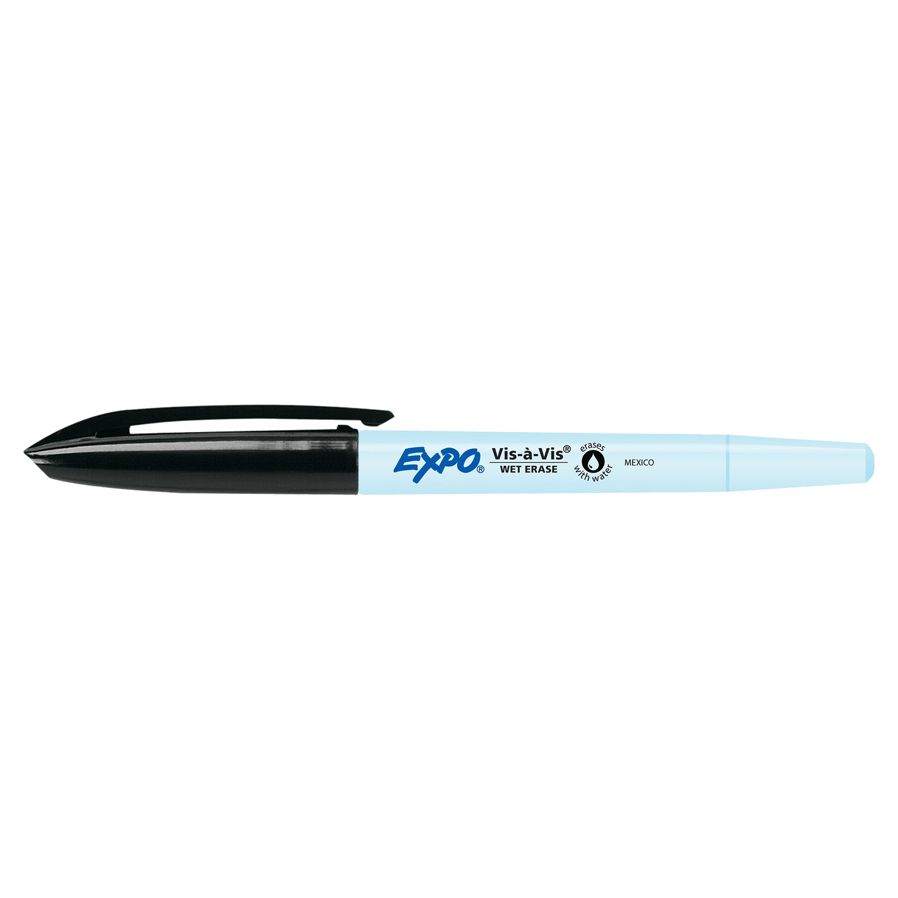 Vis-a-Vis® Wet-Erase Overhead Transparency Markers, Fine Tip, Black, Box of 12