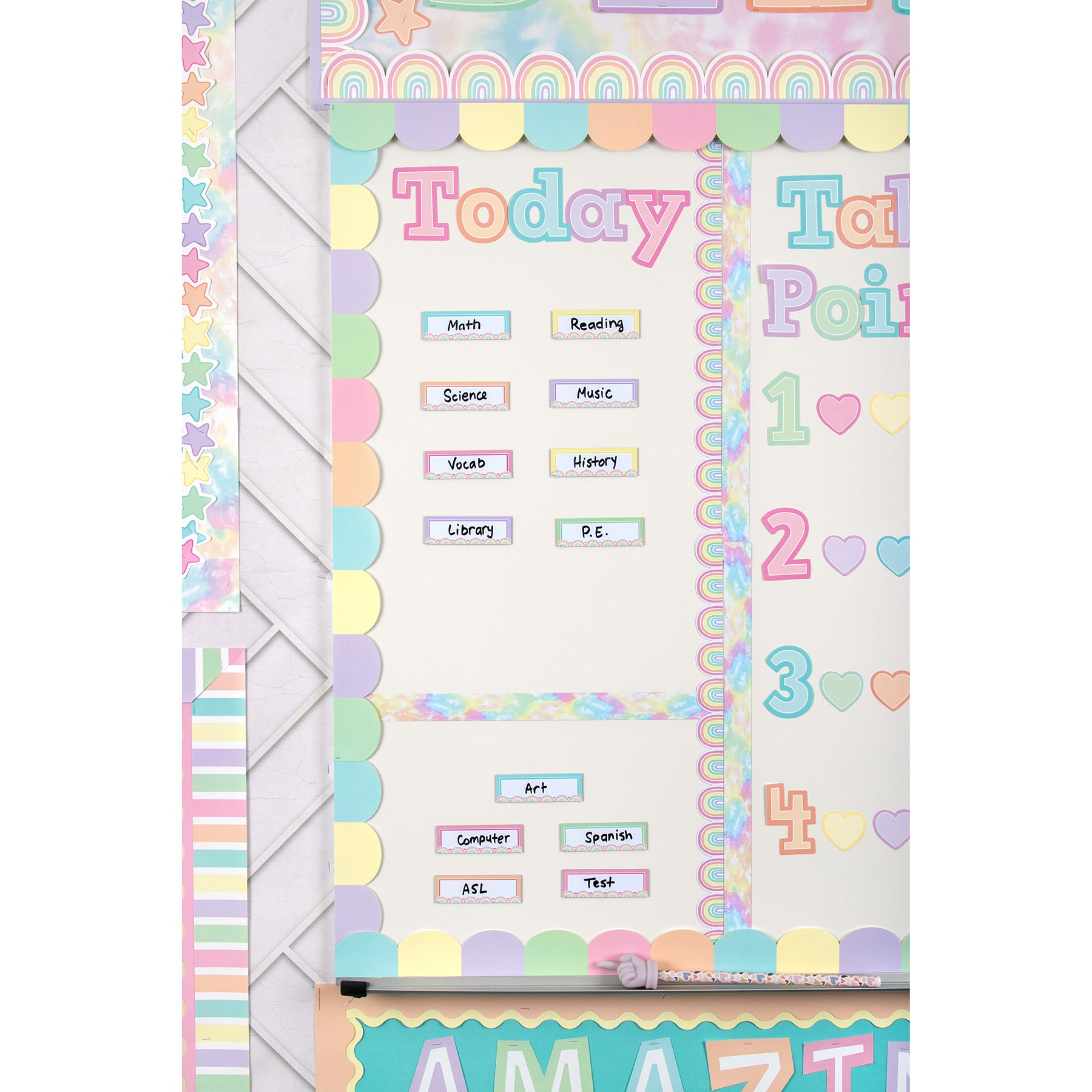Pastel Pop Rainbows Magnetic Border, 24 Feet