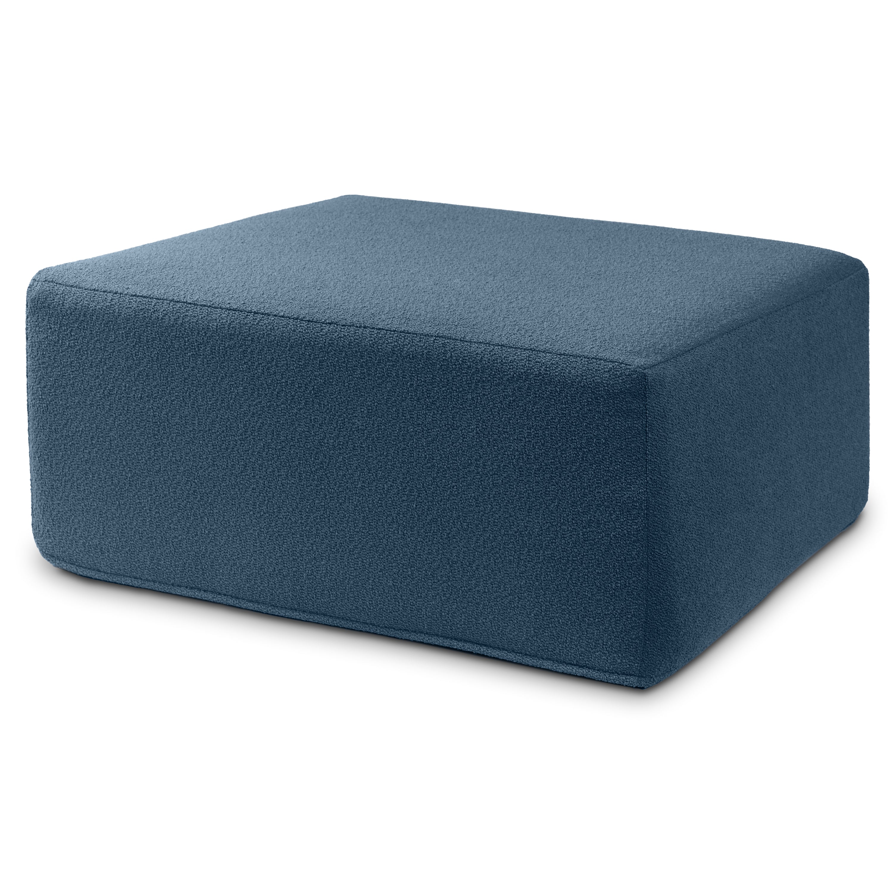 Jaxx Fairlie Couch Ottoman - Oversized Square Foam Coffee Table Ottoman, 36", Luxe Boucle, Boucle Navy