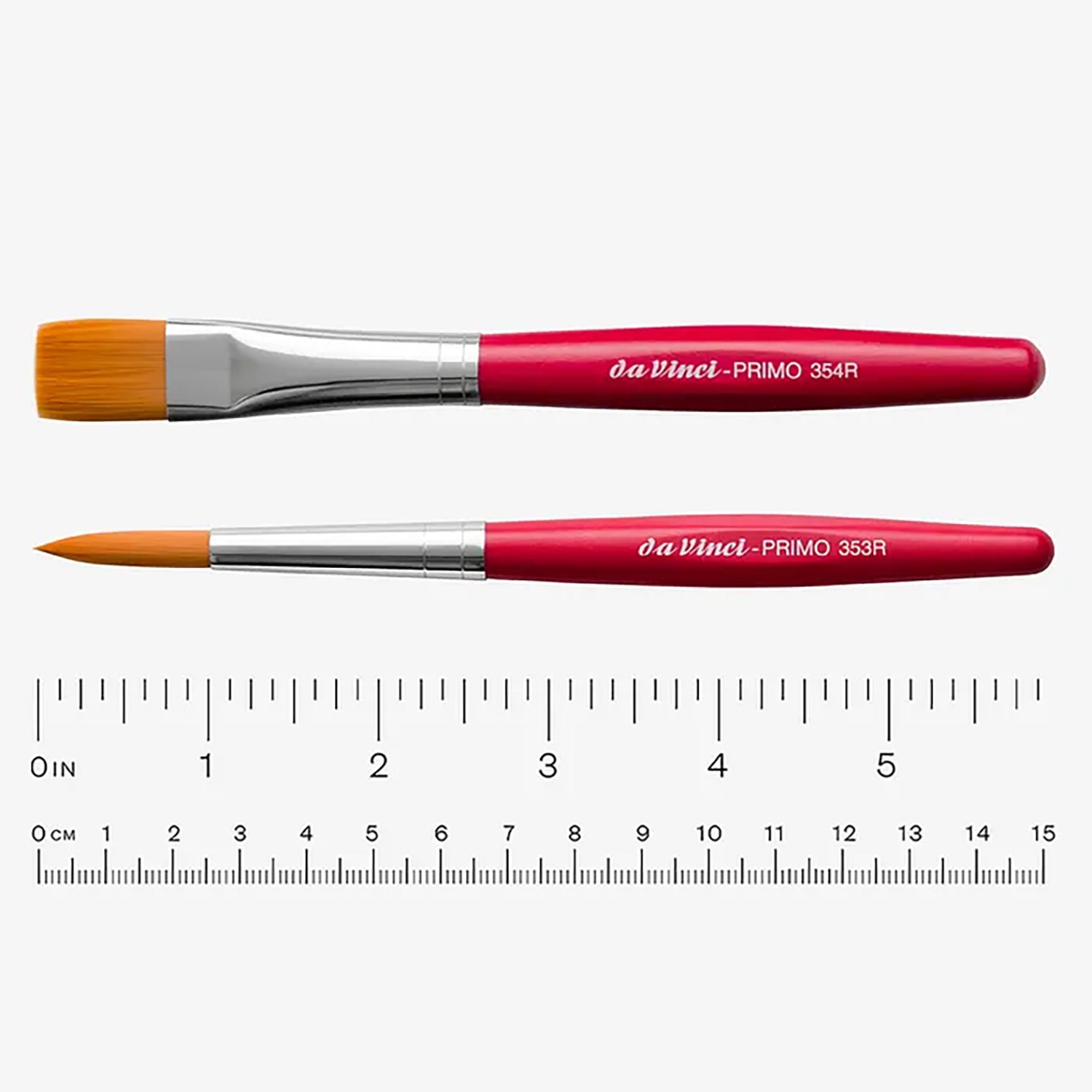PRIMO Preschool Brushes, Synthetics, Tempera, Red Handles, Assorted Sizes, 2 Brush Set