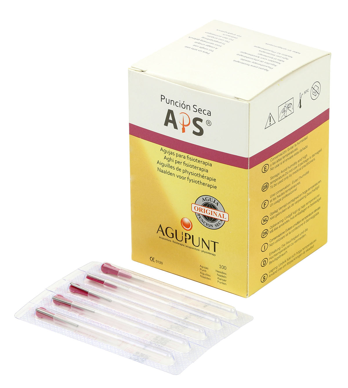 APS, Dry Needle, 0.25  x 13 mm, Dark Pink tip, Box of 100