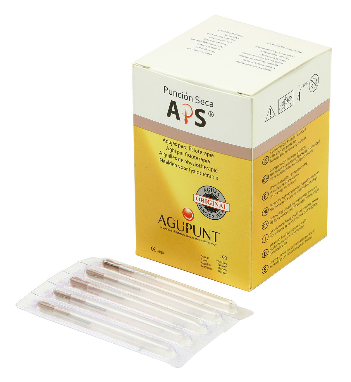 APS, Dry Needle, 0.25  x 30 mm, Brown tip, Box of 100