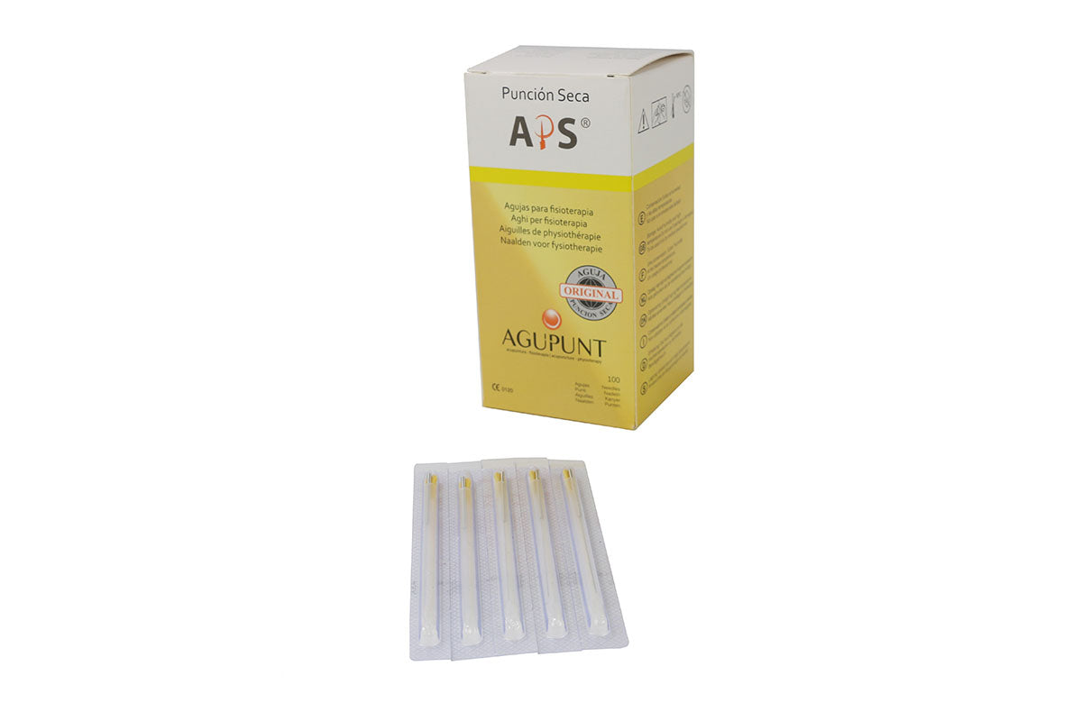 APS, Dry Needle, 0.25  x 40 mm, Yellow tip, Box of 100
