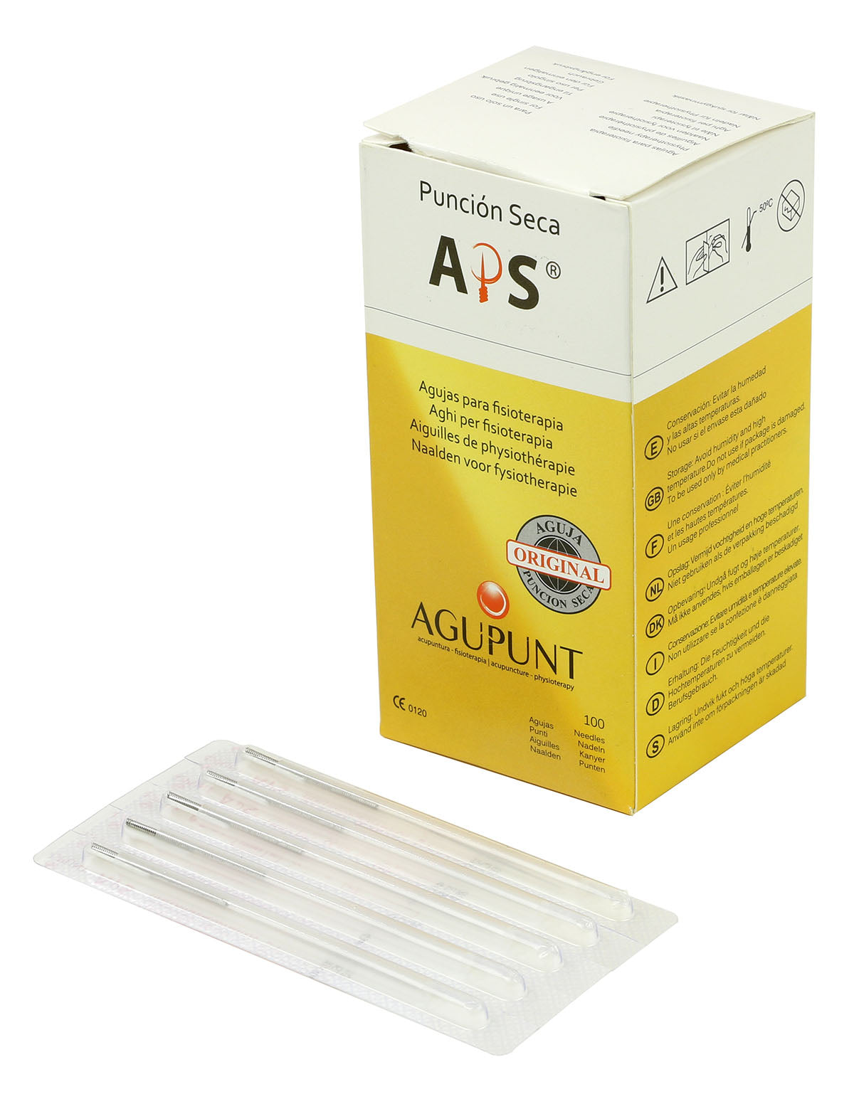 APS, Dry Needle, 0.30 x 40 mm, White tip, Box of 100