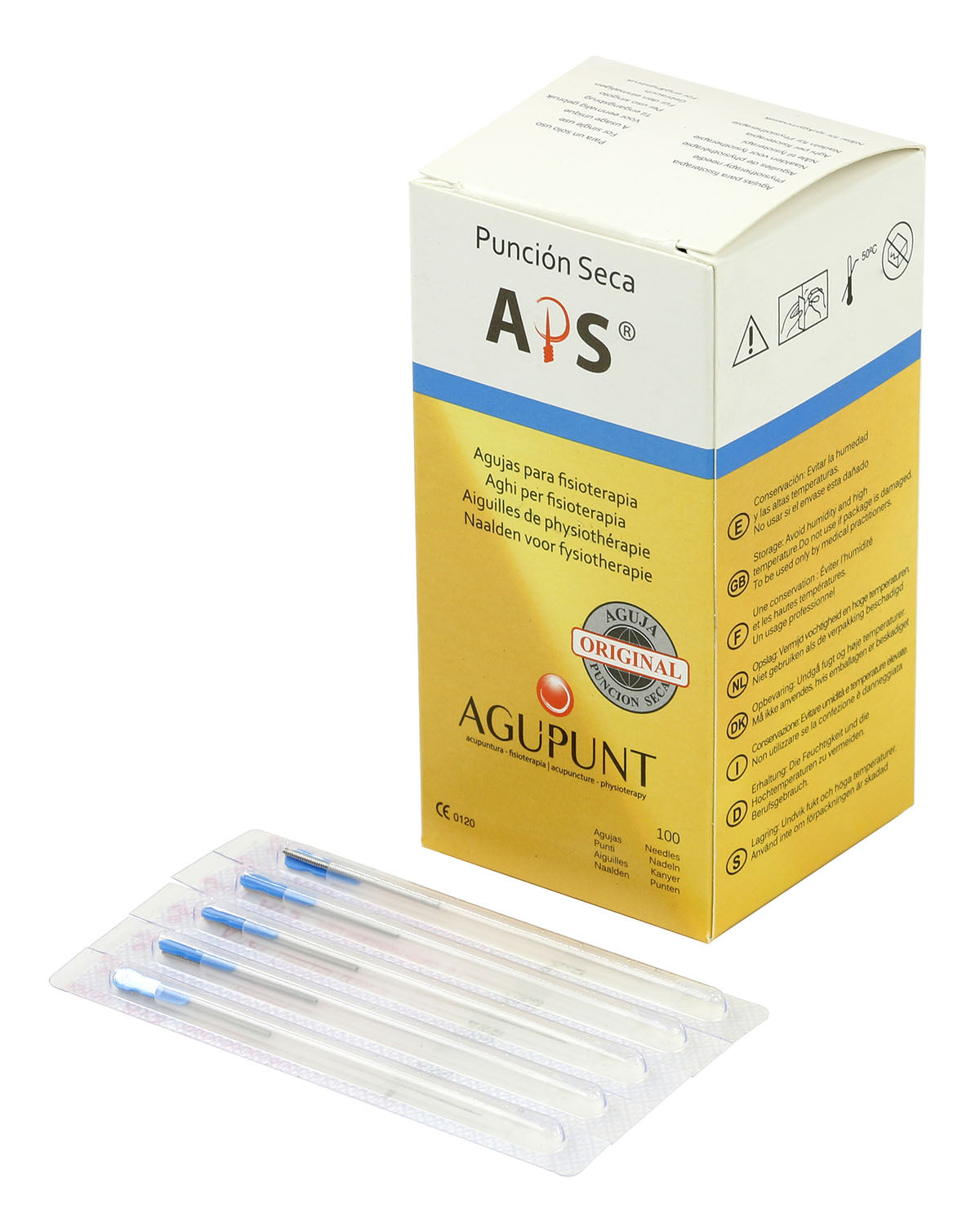 APS, Dry Needle, 0.32 x 40 mm, Blue tip, Box of 100