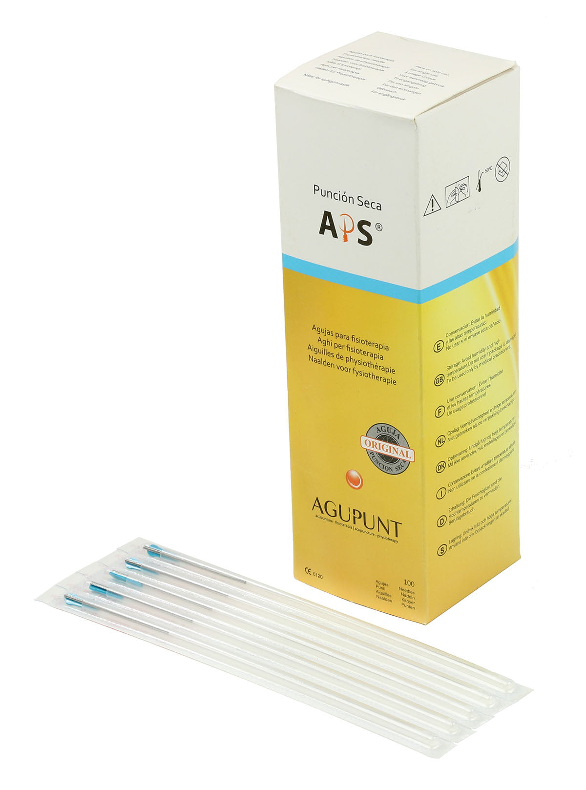 APS, Dry Needle, 0.30 x 100 mm, Turquoise tip, Box of 100