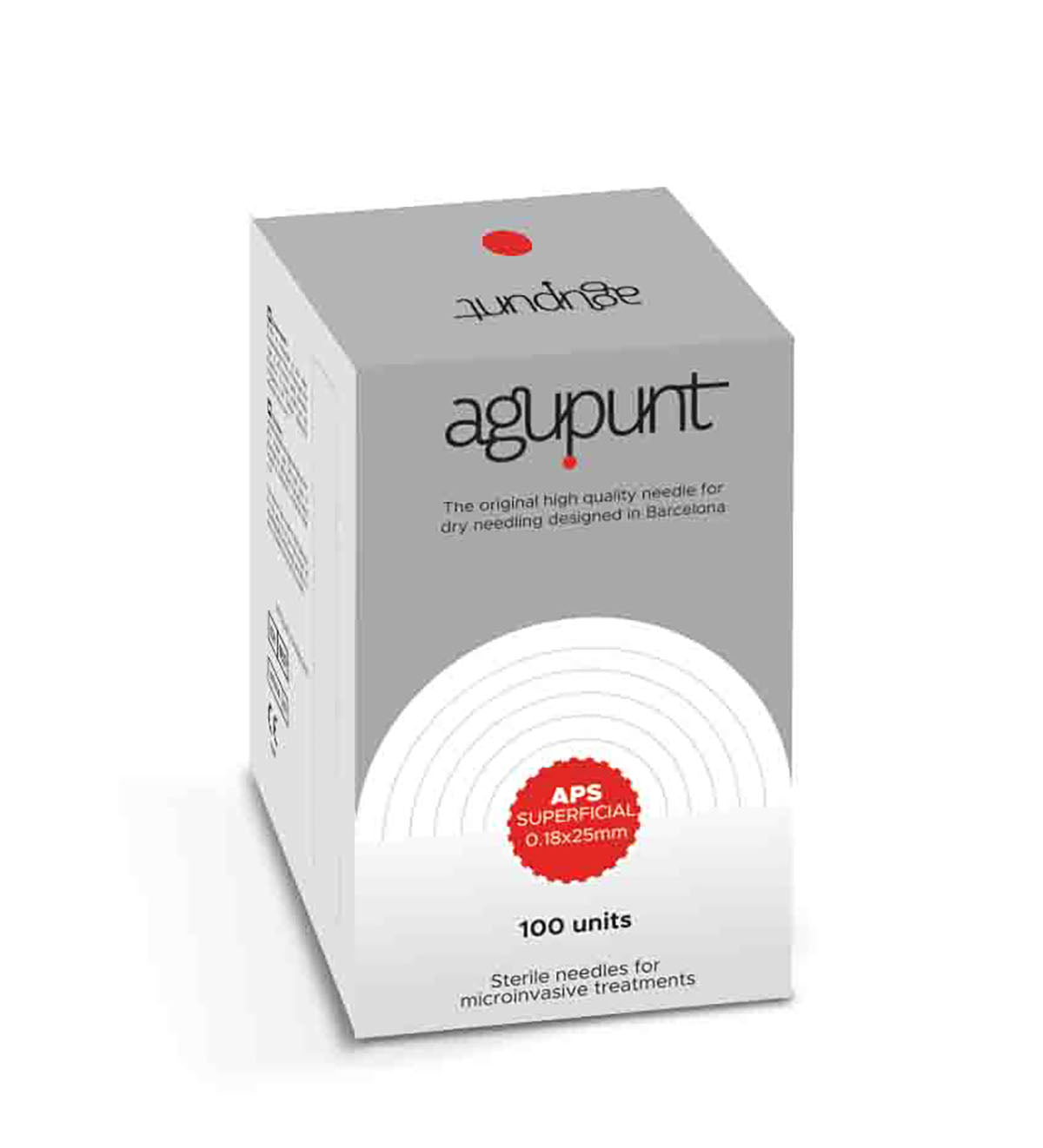 APS Superficial Dry Needle, 0.18 x 25 mm, Red tip, Box of 100