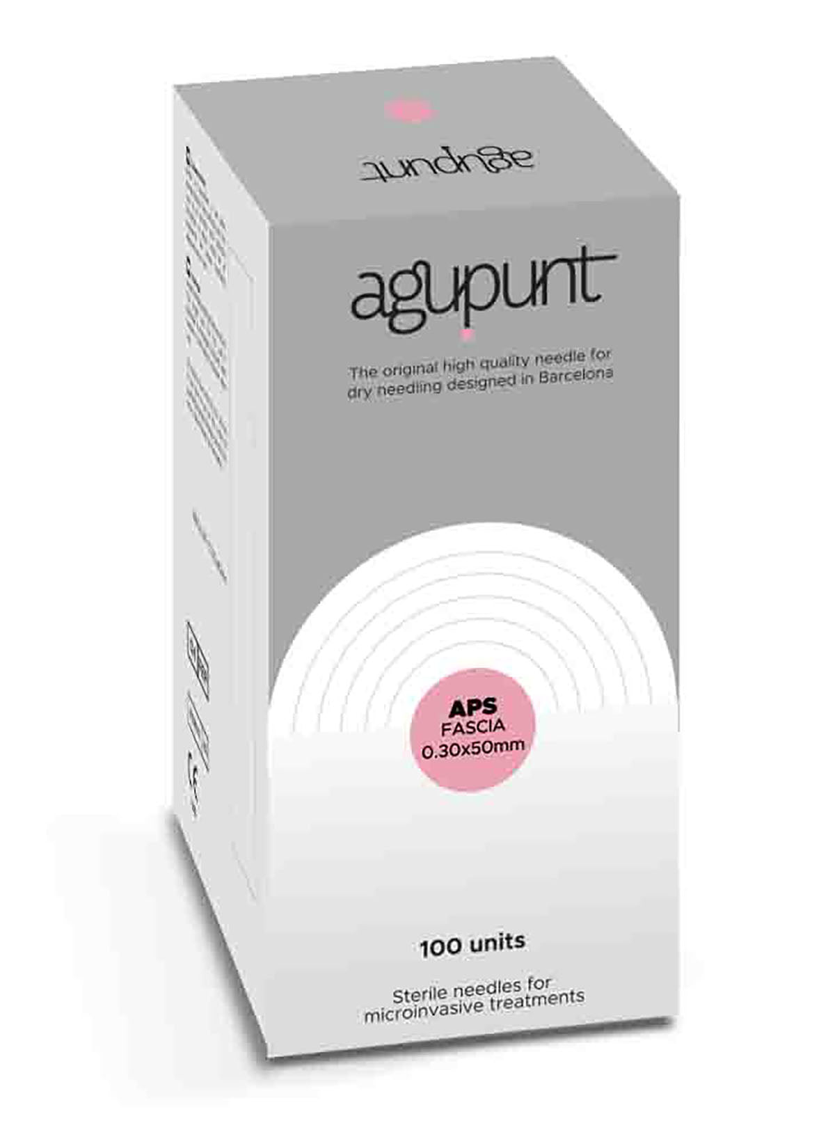 APS Fascia Dry Needle, 0.30 x 50 mm, Pink tip, Box of 100