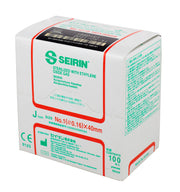 SEIRIN J-Type Acupuncture Needles, Size 1 (0.16mm) x 40mm, Box of 100 Needles
