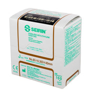 SEIRIN J-Type Acupuncture Needles, Size 8 (0.30mm) x 40mm,  Box of 100 Needles