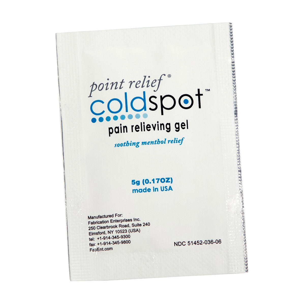 Point Relief ColdSpot Lotion - Gel Packet - 5 gram, Dispenser Box of 100