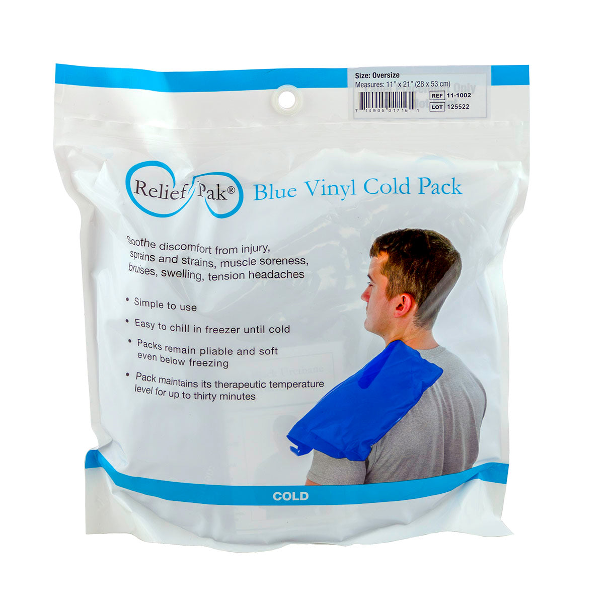 Relief Pak ColdSpot Blue Vinyl Pack - oversize - 11" x 21" - Case of 12