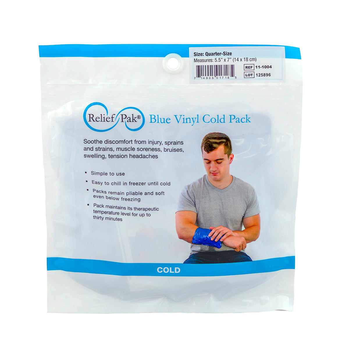Relief Pak ColdSpot Blue Vinyl Pack - quarter size - 5" x 7"