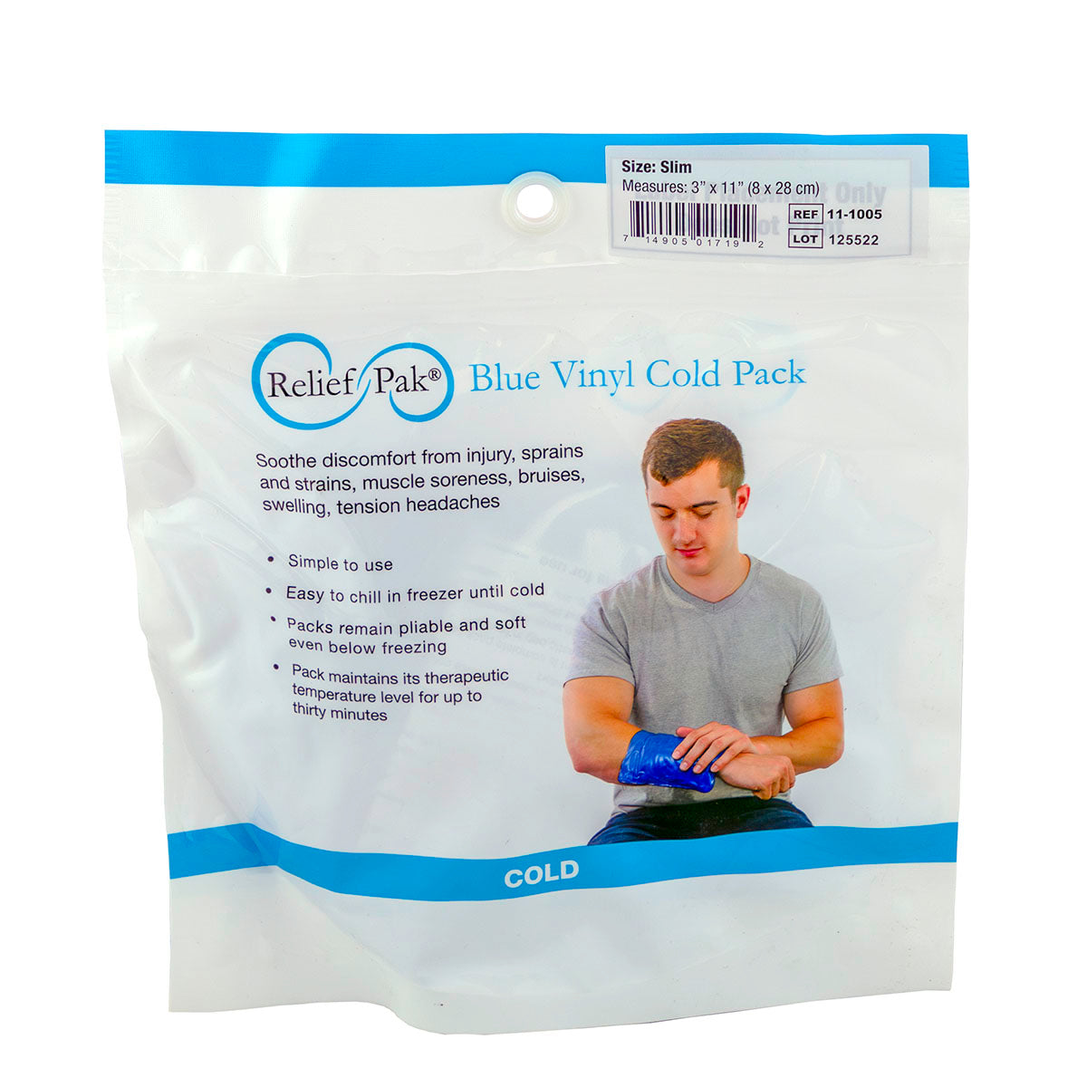 Relief Pak ColdSpot Blue Vinyl Pack - slim - 3" x 11"
