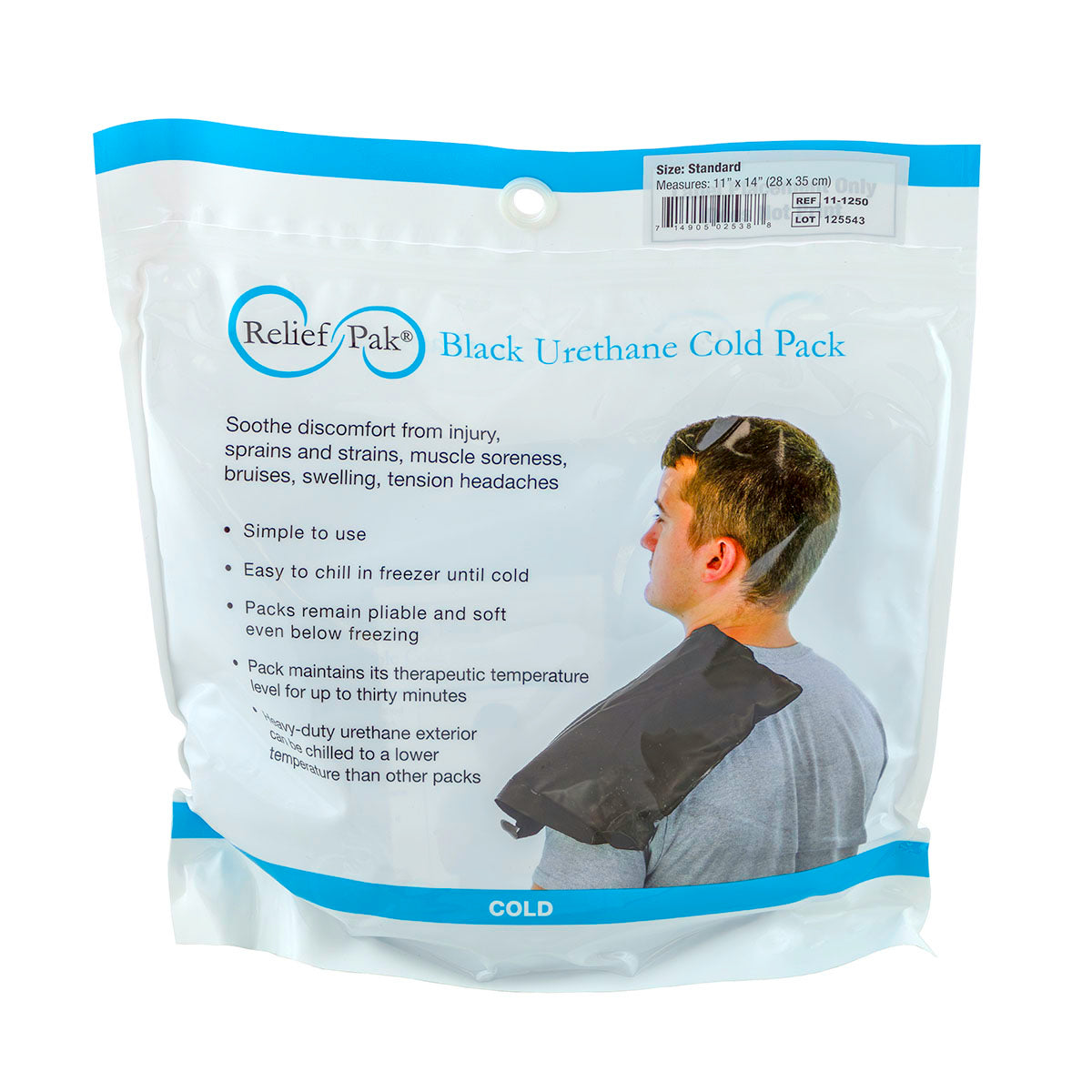 Relief Pak ColdSpot Black Urethane Pack - standard - 11" x 14" - Case of 12