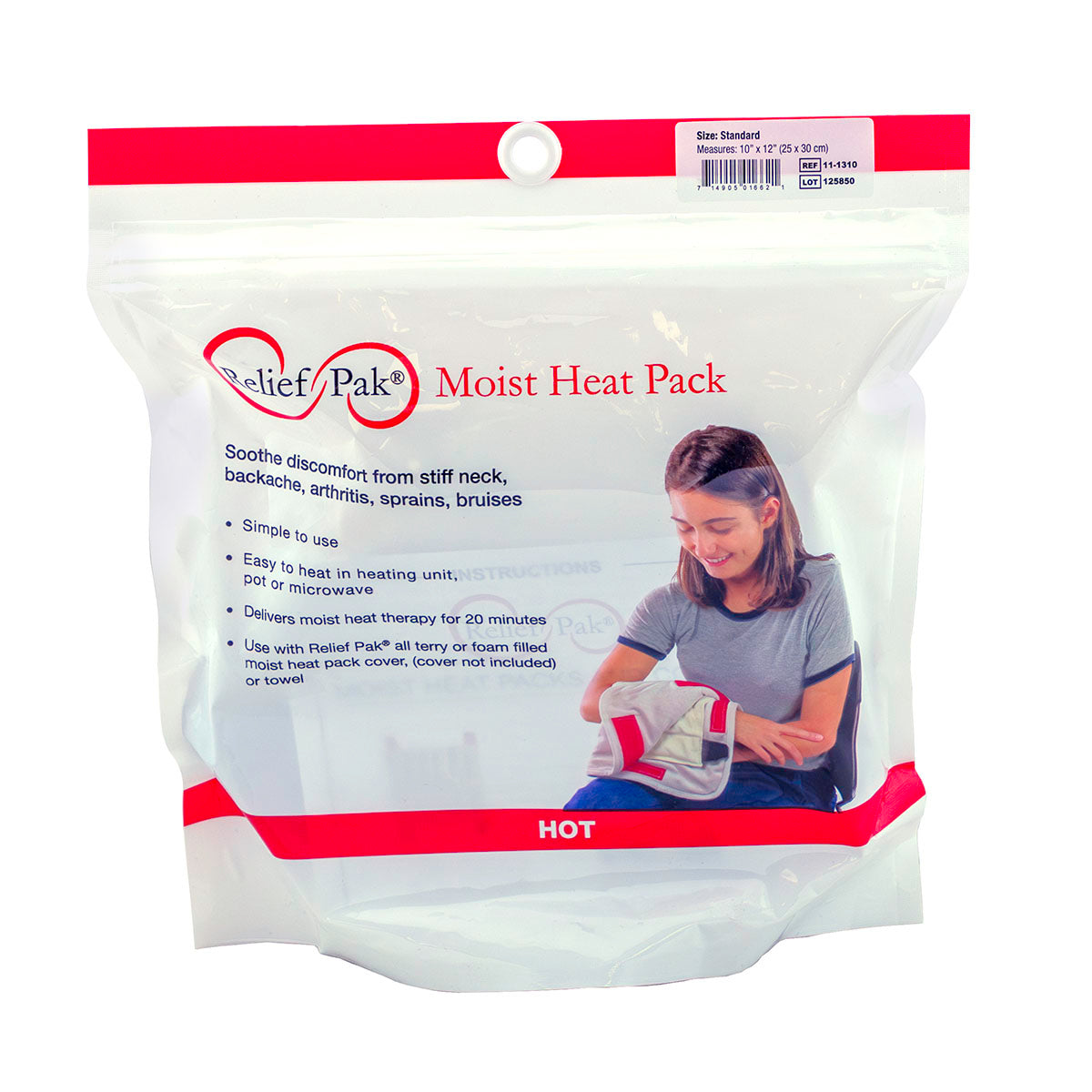 Relief Pak HotSpot Moist Heat Pack - standard size - 10" x 12" - Case of 12