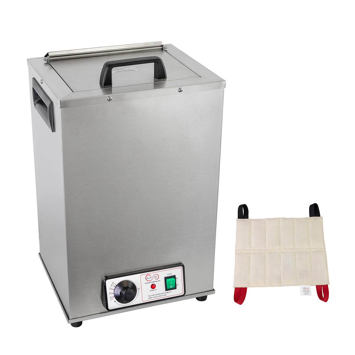 Relief Pak Heating Unit with Metal Top, 4-Pack Capacity, Stationary with (4) Standard Packs, 110V