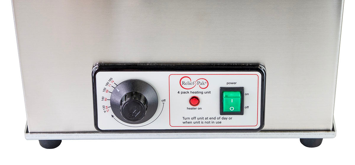 Relief Pak Heating Unit with Metal Top, 4-Pack Capacity, Stationary, 110V