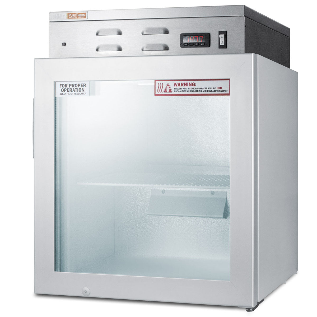 Single Chamber Warming Cabinet, Glass Door, Digital Thermostat, Lock, 2.0 cu.ft.
