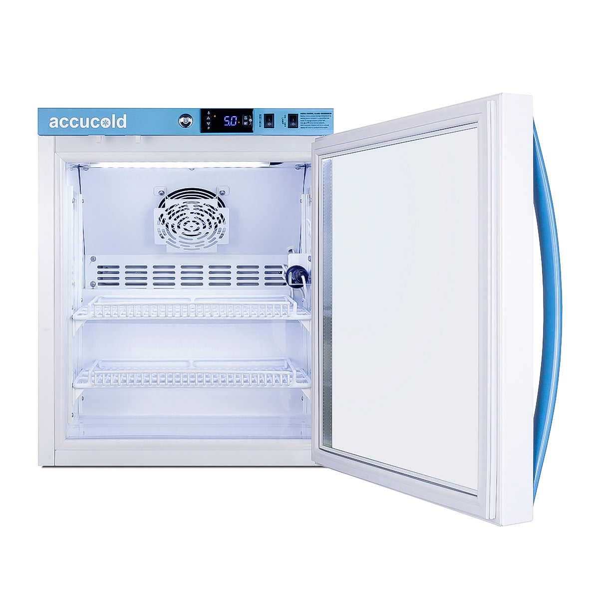 Accucold Compact Vaccine Refrigerator, Tempered Glass Door, 2 Cu.Ft.