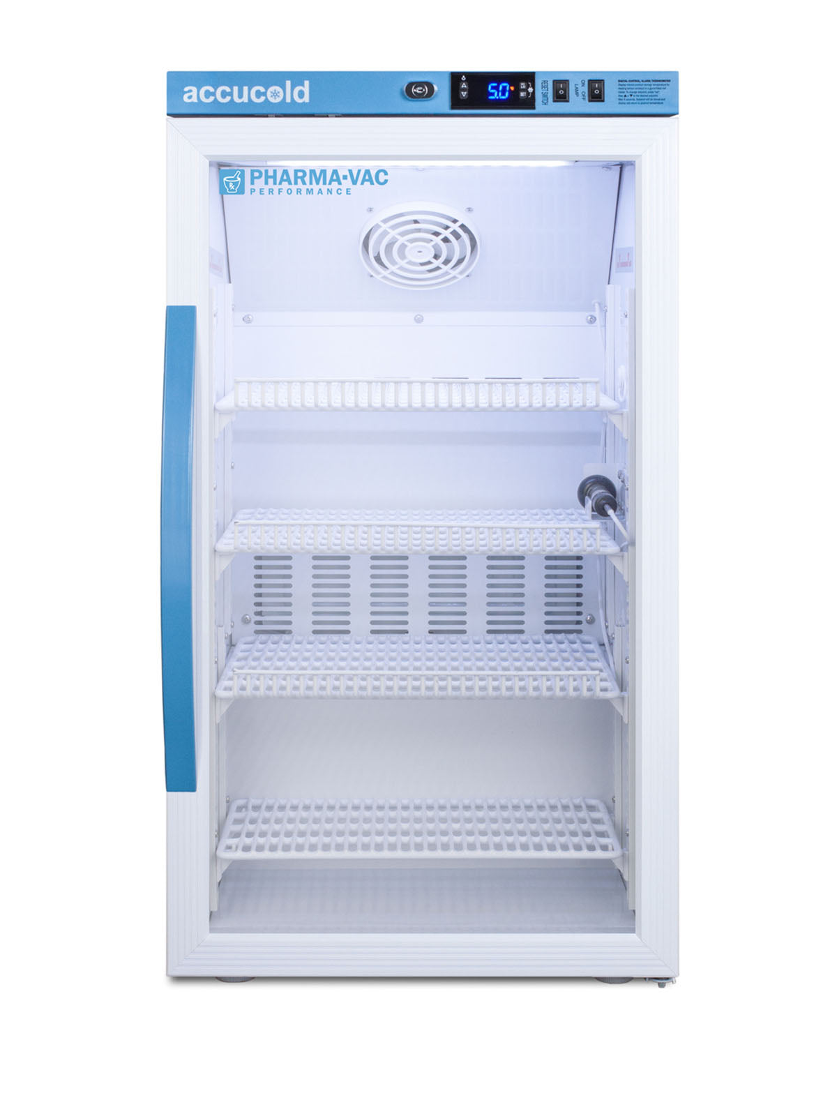 Accucold Counter Height Vaccine Refrigerator, Tempered Glass Door, 3 Cu.Ft.