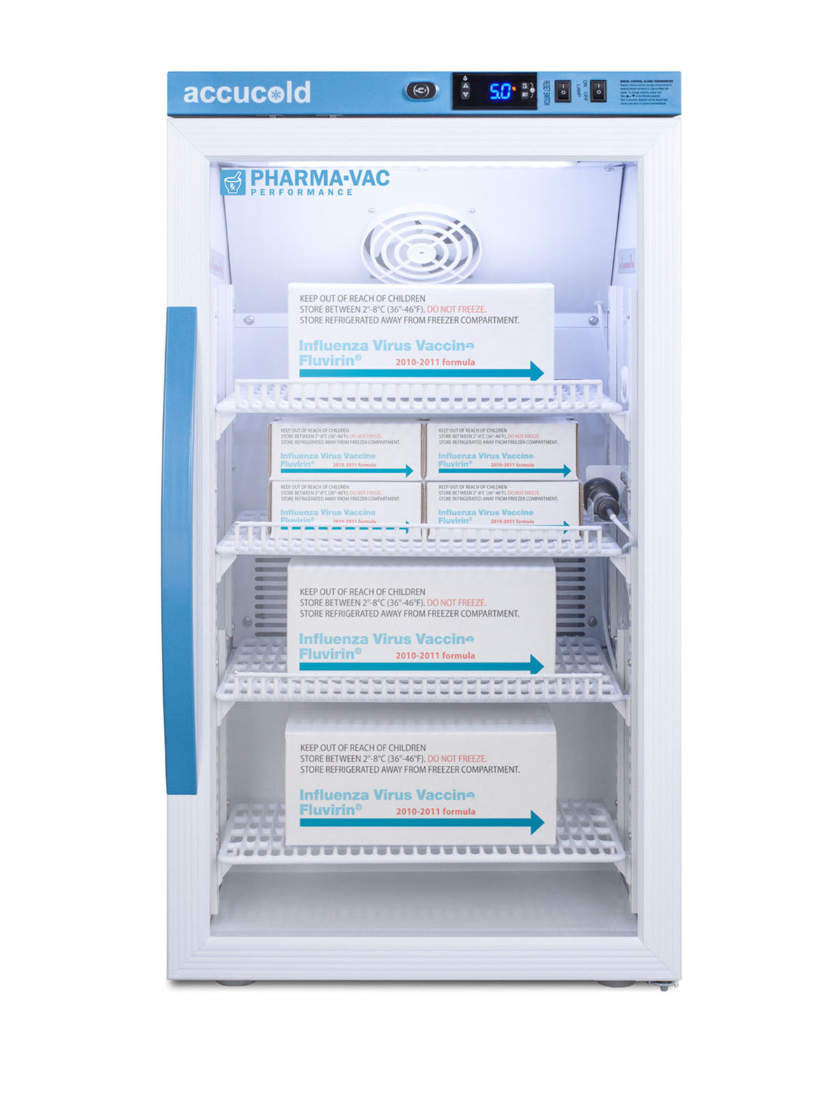 Accucold Counter Height Vaccine Refrigerator, Tempered Glass Door, 3 Cu.Ft.