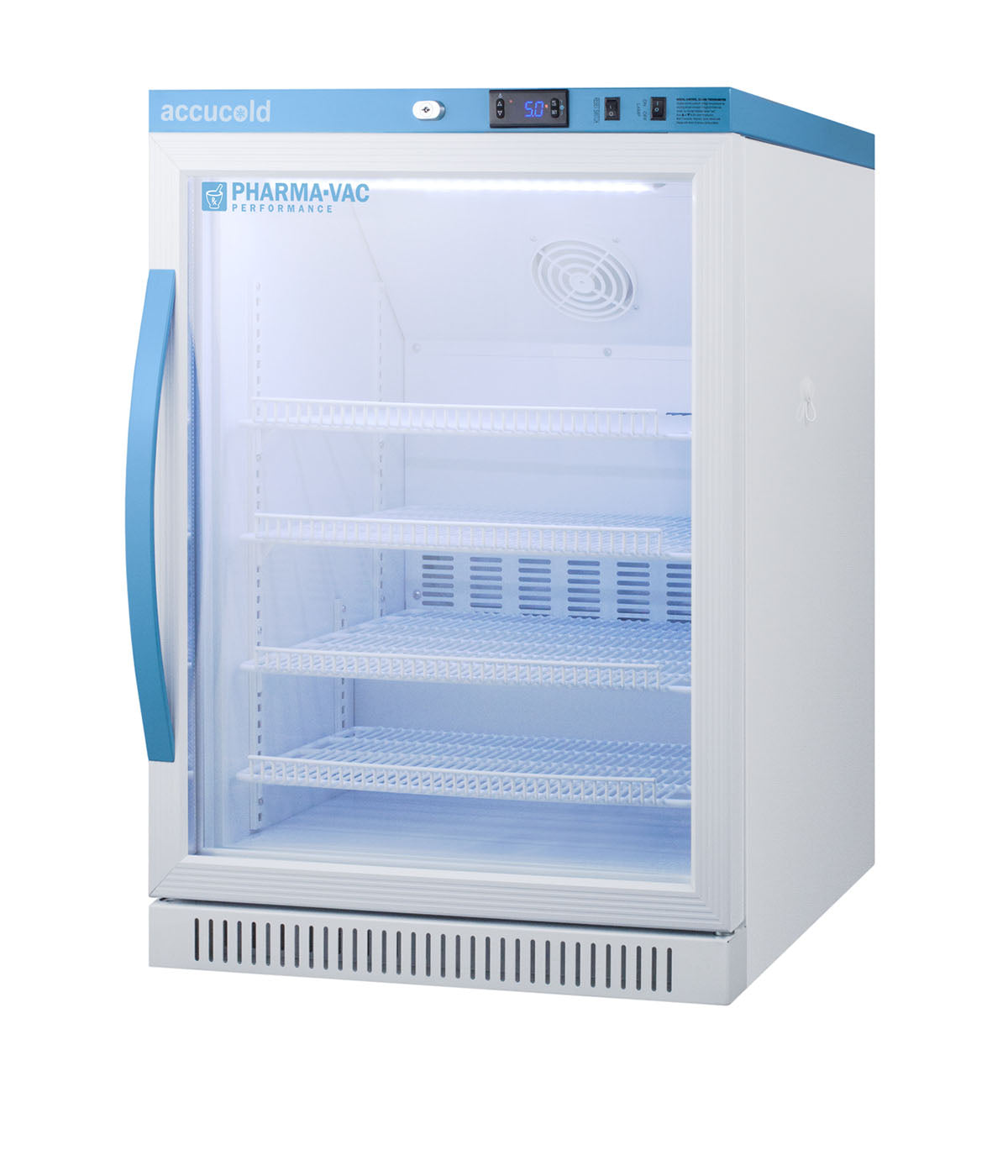 Accucold ADA Height Vaccine Refrigerator, Tempered Glass Door, 6 Cu.Ft.