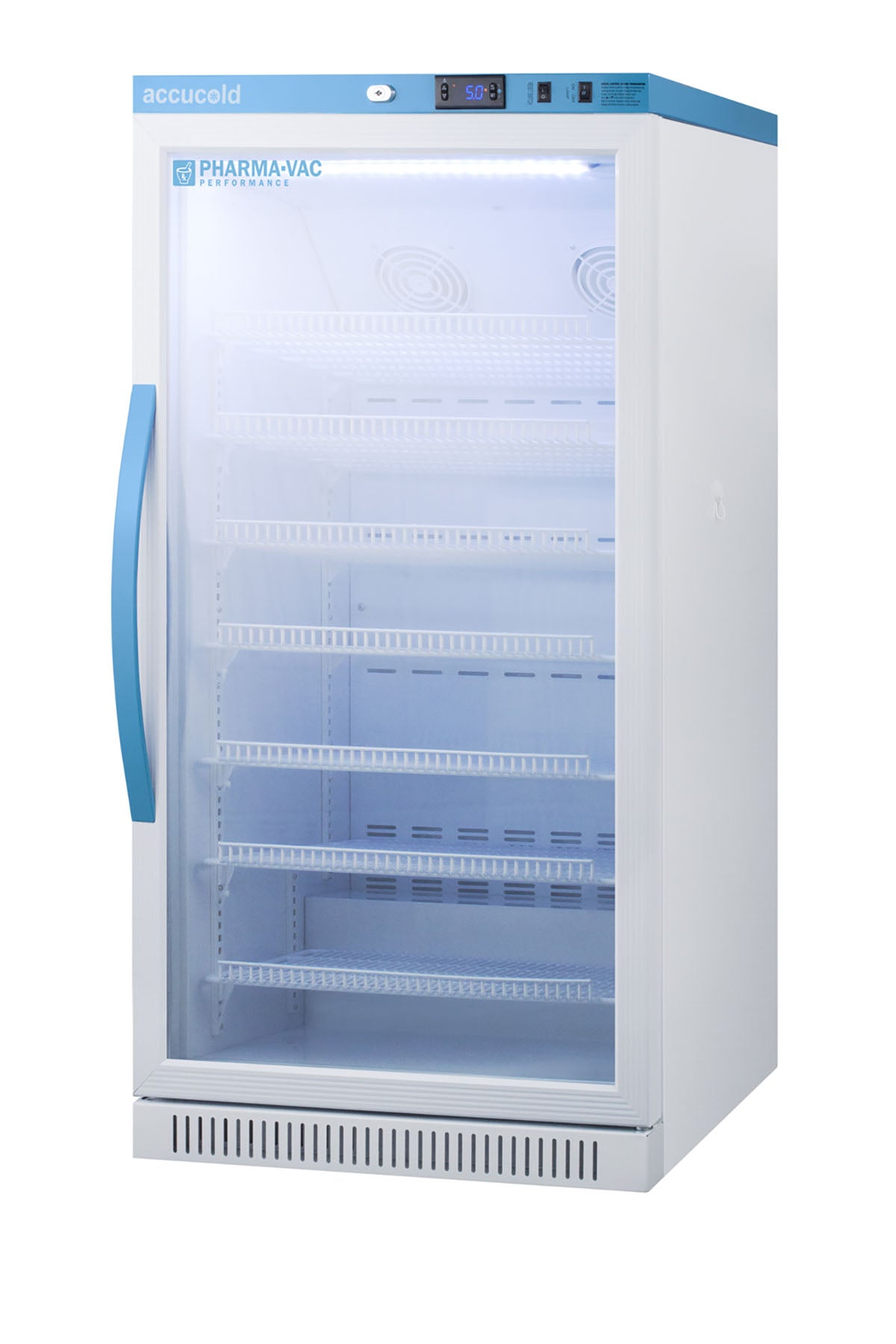 Accucold Upright Vaccine Refrigerator, Tempered Glass Door, 8 Cu.Ft.