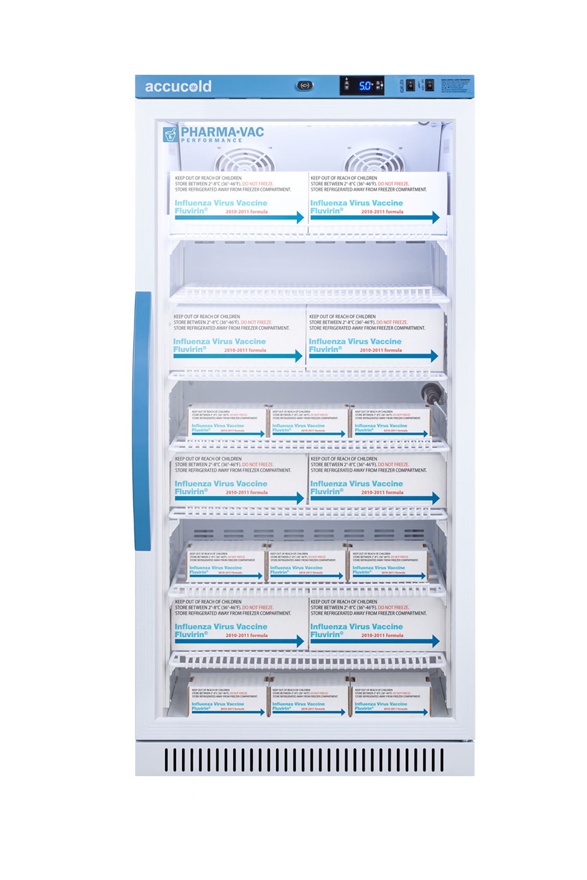 Accucold Upright Vaccine Refrigerator, Tempered Glass Door, 8 Cu.Ft.