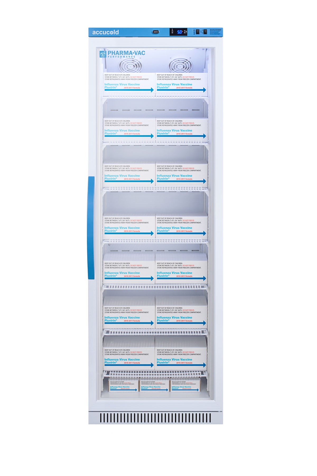 Accucold Upright Vaccine Refrigerator, Tempered Glass Door, 15 Cu.Ft.