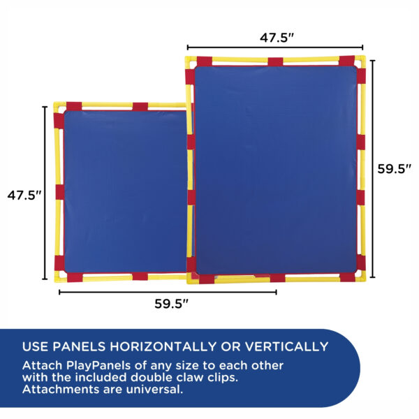 Big Screen Rectangle PlayPanels® Portable Room Divider without Cantilever Legs - Blue