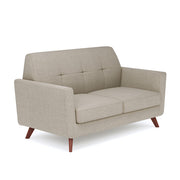 OfficeSource Partridge Loveseat with Light Wood Legs - Latte
