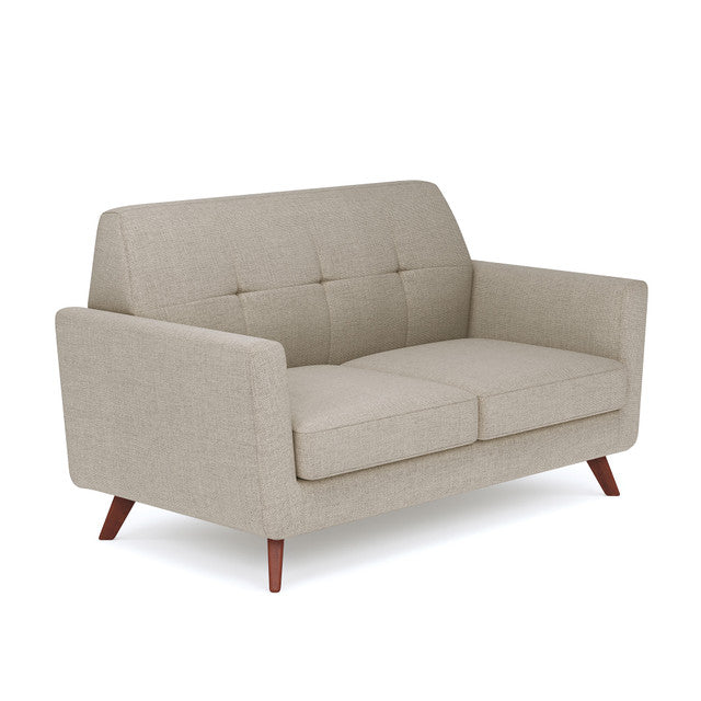 OfficeSource Partridge Loveseat with Light Wood Legs - Latte