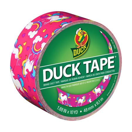 Duck 1.88  X 10 Yd. Multicolor Unicorn Print Rubber Adhesive Duct Tape