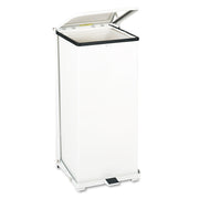Rubbermaid Commercial Defenders Steel Step Cans - 13 gal Capacity - 27" Height x 12.5" Width x 12.5" Depth - Steel - White - 1 Each