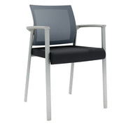 OfficeSource Oslo Mesh Back Stacking Guest Chair - Dark Gray Fabric w/ Light Gray Frame