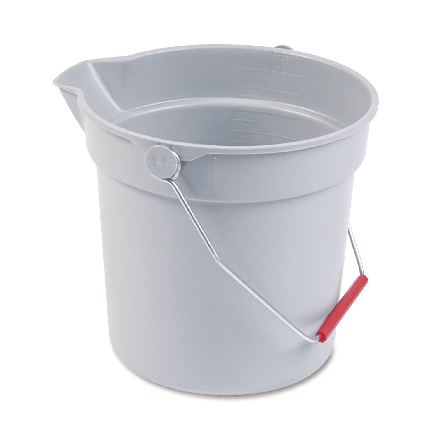 Rubbermaid Commercial Brute 10-quart Utility Bucket - 2.50 gal - Heavy Duty, Rust Resistant, Bend Resistant - 10.2" - Plastic, Steel, High-density Polyethylene (HDPE) - Gray, Nickel, Chrome - 1 Each