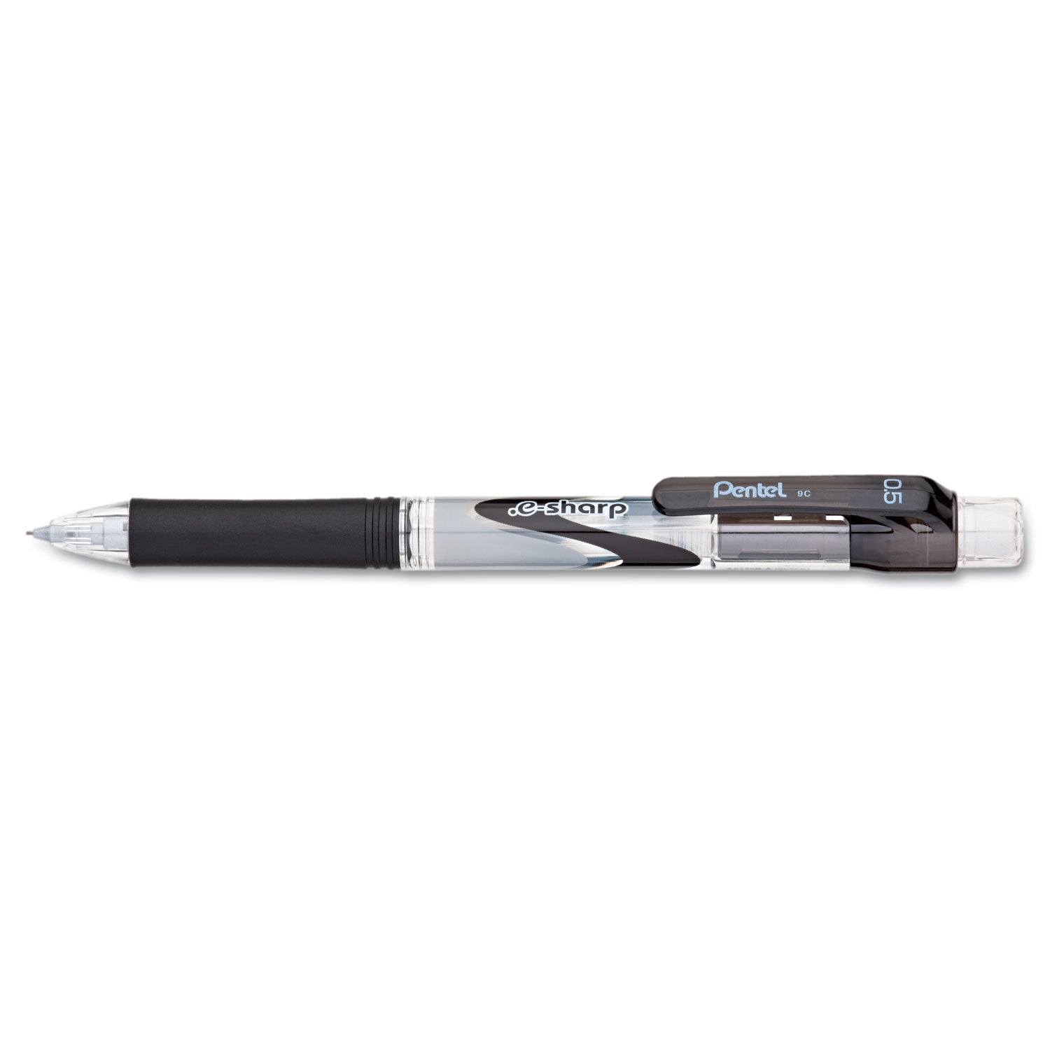 Pentel E-Sharp Mechanical Pencils - 0.5 mm Lead - #2 - Refillable - Black Barrel - 1 Dozen