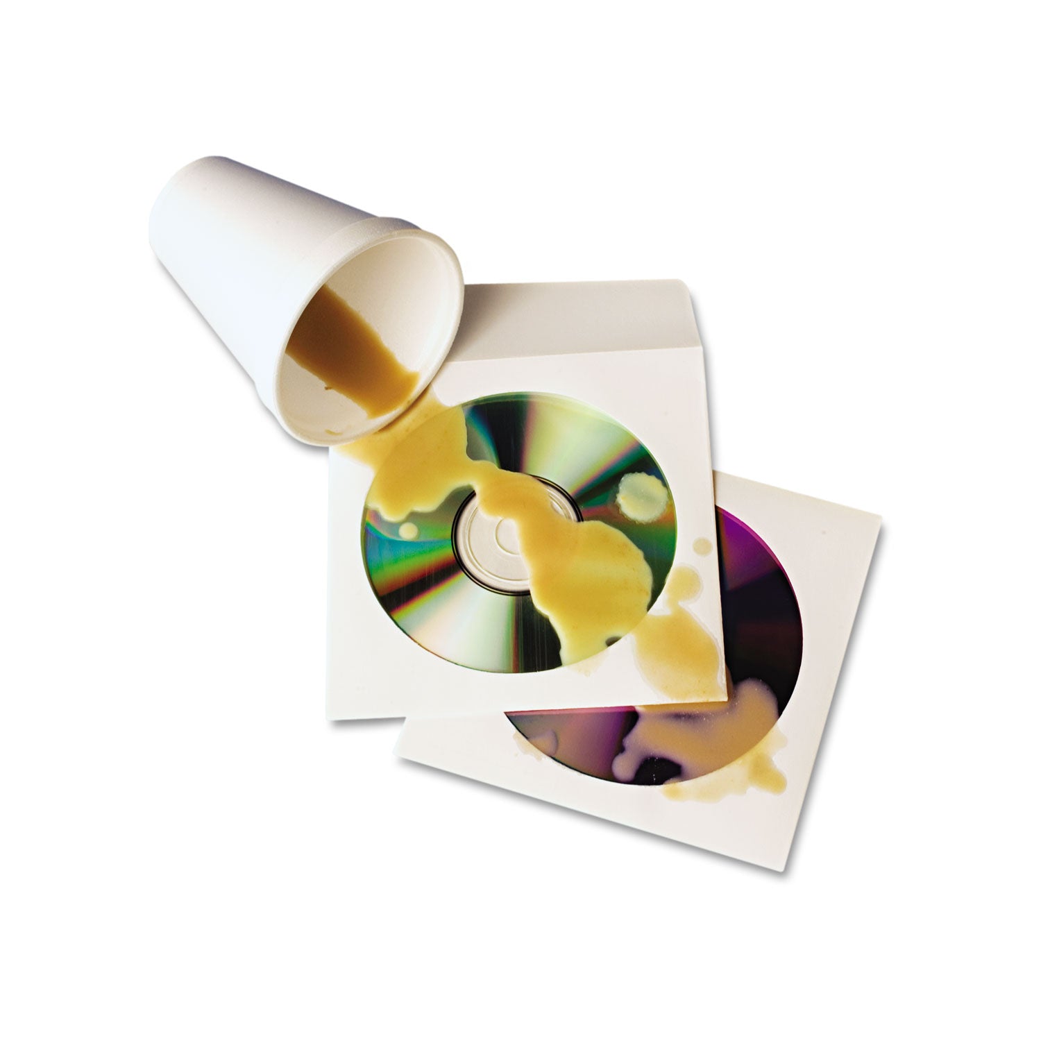 CD/DVD - 4 7/8" Width x 5" Length - White - Paper - 100 / Box