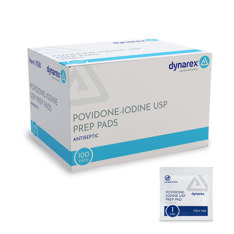 Povidone Iodine Prep Pad, Medium, - 10 pcs per Box/100 Boxes per Case