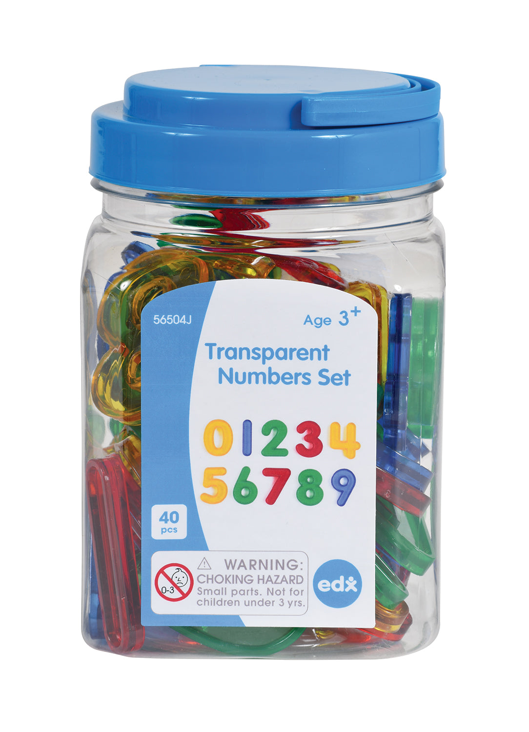 Transparent Numbers - Mini Jar - Set of 40