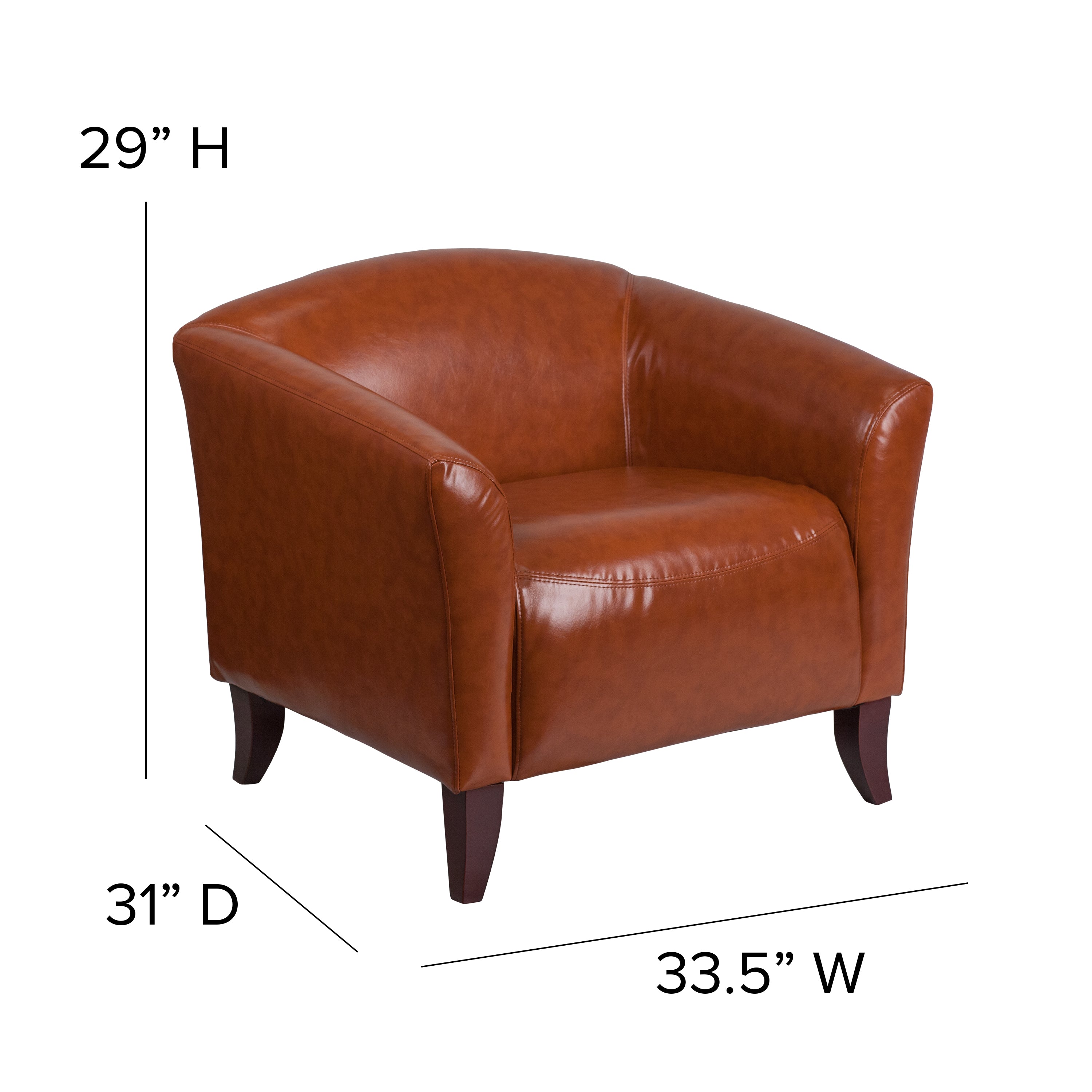 HERCULES Imperial Series Cognac LeatherSoft Chair