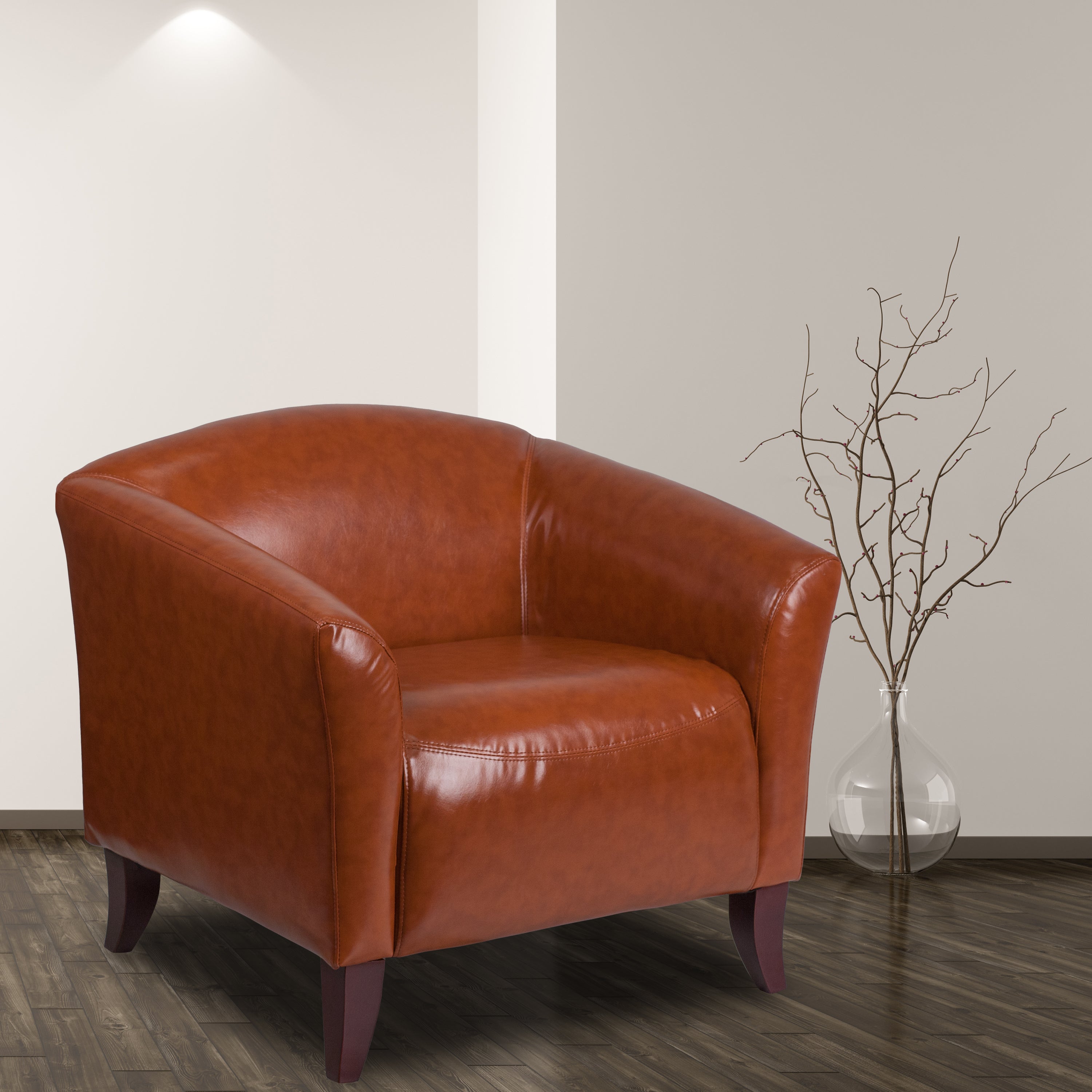 HERCULES Imperial Series Cognac LeatherSoft Chair