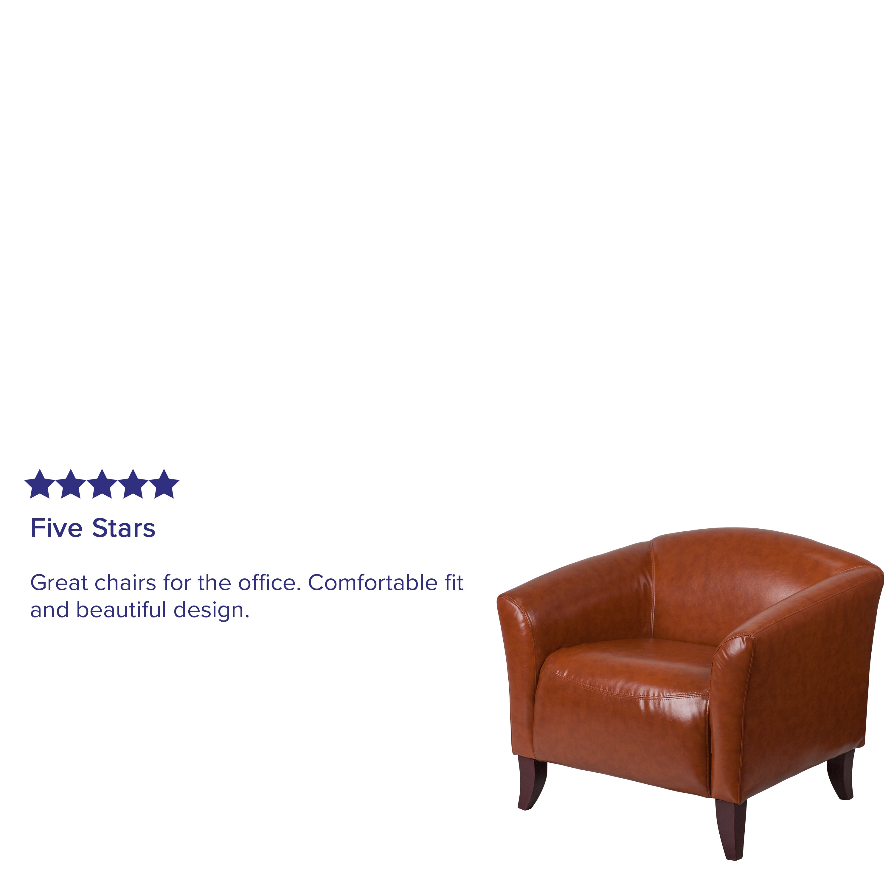HERCULES Imperial Series Cognac LeatherSoft Chair